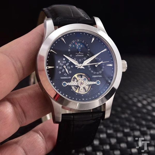 wristwatches men automatic mechanical stainless steel moonphase black brown leather sapphire tourbillion watch, Slivery;brown
wristwatches men automatic mechanical stainless steel moonphase black brown leather sapphire tourbillion watch, Slivery;brown