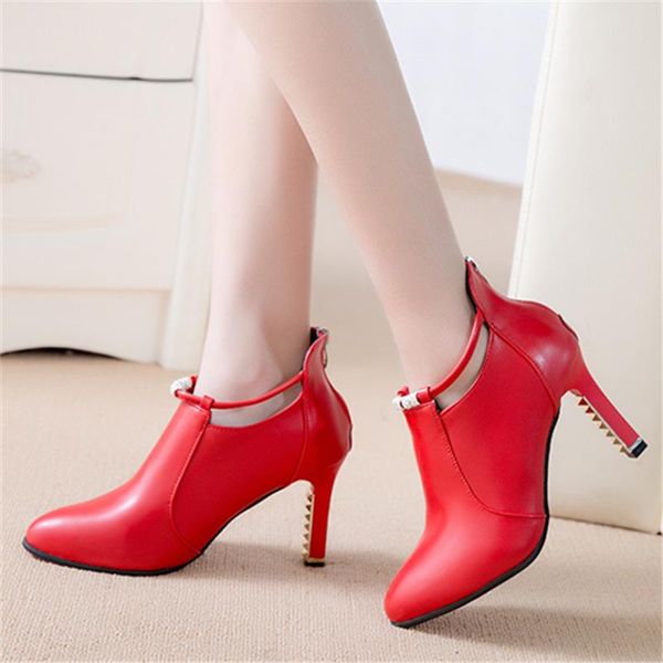 boots women's high-heel solid color shallow mouth stiletto pointed zipper winter rhinestones leather, Black
boots women's high-heel solid color shallow mouth stiletto pointed zipper winter rhinestones leather, Black