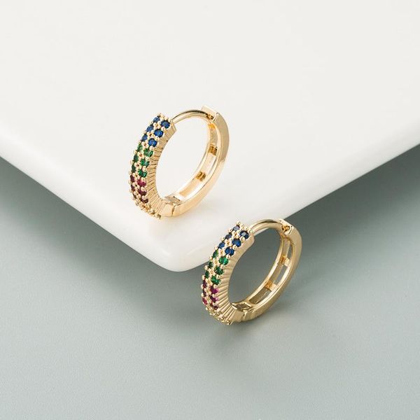 hoop & huggie classic multicolor rainbow earrings two row crystal zirconia stone copper golden huggies female earring accessory for women, Golden;silver
hoop & huggie classic multicolor rainbow earrings two row crystal zirconia stone copper golden huggies female earring accessory for women, Golden;silver