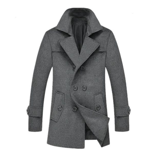 men's wool & blends plus size autumn winter mens woolen coat casual turn-down collar single breasted trench coats for men, Black
men's wool & blends plus size autumn winter mens woolen coat casual turn-down collar single breasted trench coats for men, Black