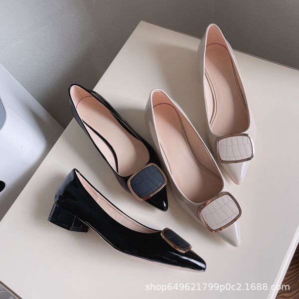 2021 spring shallow sheep high women's commuting work pointed single sho middle heels, Black
2021 spring shallow sheep high women's commuting work pointed single sho middle heels, Black