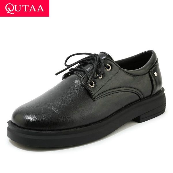 dress shoes qutaa 2021 round toe square heel concise women single spring autumn pu leather lace up all match pumps big size34-43, Black
dress shoes qutaa 2021 round toe square heel concise women single spring autumn pu leather lace up all match pumps big size34-43, Black