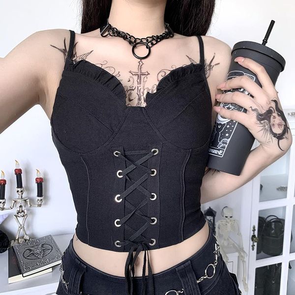 women's tanks & camis goth black sleeveless sling women spaghetti strap backless bodycon crop tank vintage y2k e girl camisoles su, White
women's tanks & camis goth black sleeveless sling women spaghetti strap backless bodycon crop tank vintage y2k e girl camisoles su, White