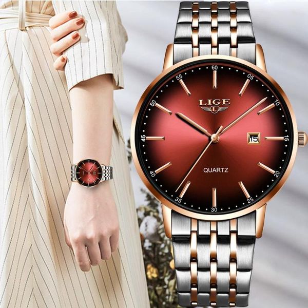 wristwatches lige women watches ladies watch waterproof stainless steel bracelet clock relogio feminino, Slivery;brown
wristwatches lige women watches ladies watch waterproof stainless steel bracelet clock relogio feminino, Slivery;brown
