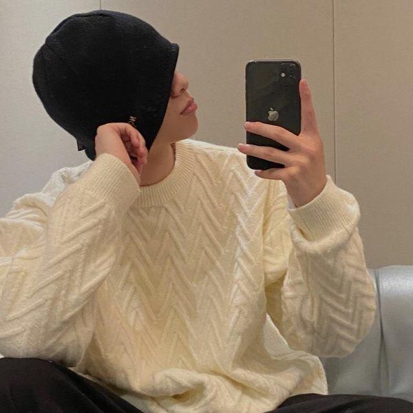 men's sweaters solid color sweater autumn and winter thickened loose trend lazy hong kong style round neck versatile coat, White;black
men's sweaters solid color sweater autumn and winter thickened loose trend lazy hong kong style round neck versatile coat, White;black