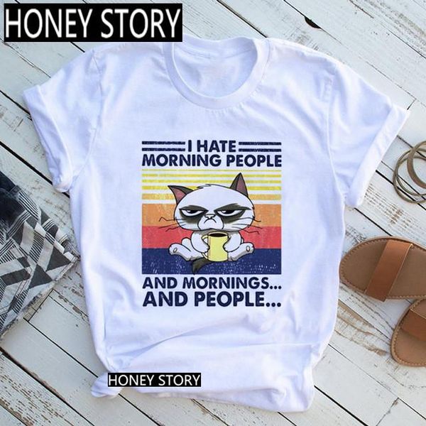 women's t-shirt girl summer 90s tee camping cat i hate morning people and mornings funny print t-shirt,drop ship, White
women's t-shirt girl summer 90s tee camping cat i hate morning people and mornings funny print t-shirt,drop ship, White