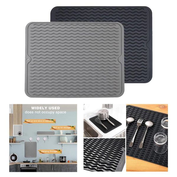 16x12inch silicone dish drying mat drainer pad trivet bpa grade kitchen storage & organization
16x12inch silicone dish drying mat drainer pad trivet bpa grade kitchen storage & organization