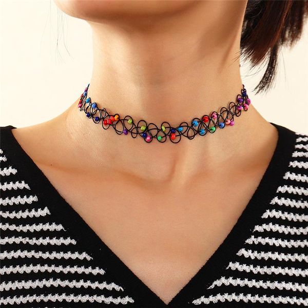 chokers luokey personality korean harajuku style choker collar for women black elastic colorful beads necklaces girls engagement jewelry, Golden;silver
chokers luokey personality korean harajuku style choker collar for women black elastic colorful beads necklaces girls engagement jewelry, Golden;silver