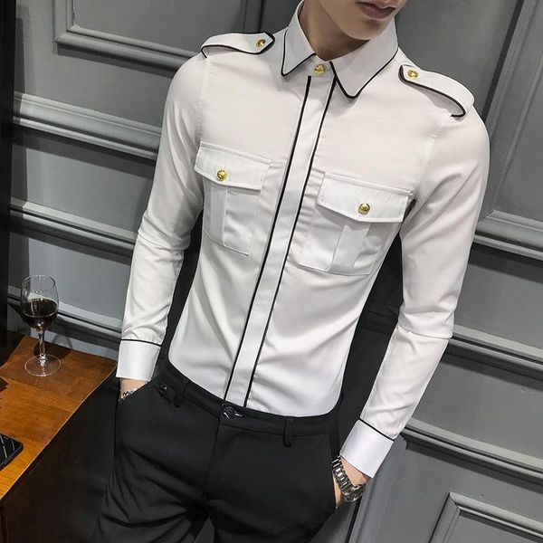 men's casual shirts youth fashion autumn 2021 long-sleeved shirt social korean version of the trend network red business, White;black
men's casual shirts youth fashion autumn 2021 long-sleeved shirt social korean version of the trend network red business, White;black