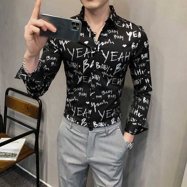 letter printed men's shirts long sleeve streetwear casual shirt social prom tuxedo dress blouse men clothing camisas para hombre 210527, White;black
letter printed men's shirts long sleeve streetwear casual shirt social prom tuxedo dress blouse men clothing camisas para hombre 210527, White;black
