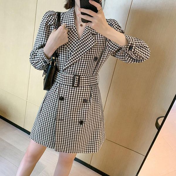 women's suits & blazers autumn 2021 women sashes plaid suit long jacket button blazer woman fashion puff sleeve double breasted femme o, White;black
women's suits & blazers autumn 2021 women sashes plaid suit long jacket button blazer woman fashion puff sleeve double breasted femme o, White;black
