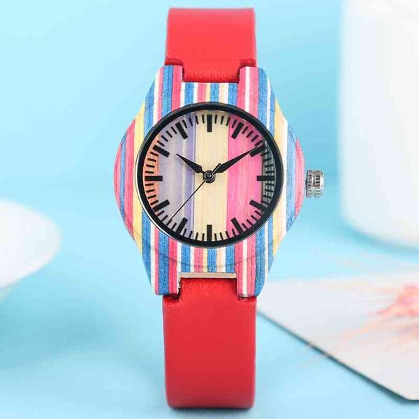 multicolor wood fashion stripes stitching bamboo clock female lucky red leather bracelet watch women's wrist reloj mujer, Slivery;brown
multicolor wood fashion stripes stitching bamboo clock female lucky red leather bracelet watch women's wrist reloj mujer, Slivery;brown