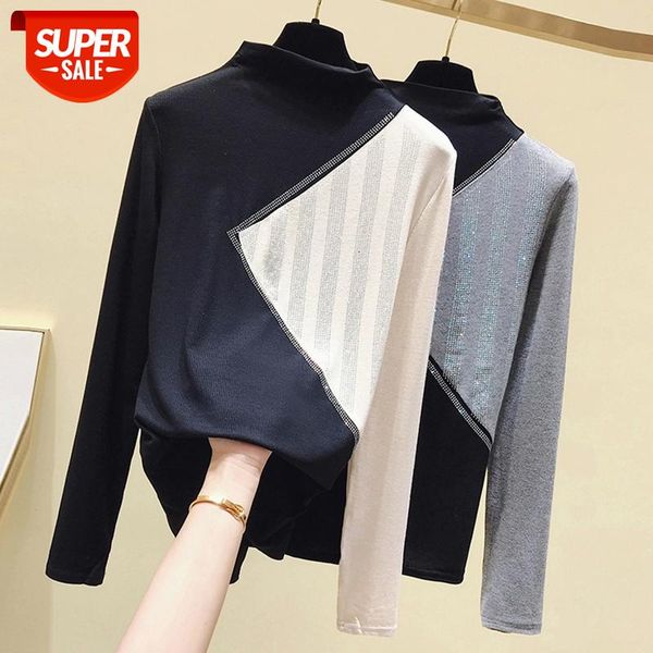 2021 turtleneck t-shirt female korean patchwork t shirt women clothes thick warm diamonds autumn winter tee shirt femme #gy9i, White
2021 turtleneck t-shirt female korean patchwork t shirt women clothes thick warm diamonds autumn winter tee shirt femme #gy9i, White