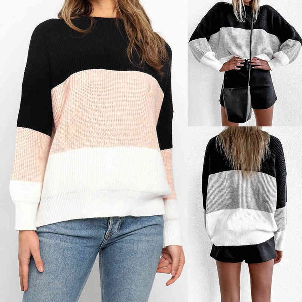 2021 sweaters women autumn winter new knitted clothes fashion women's patchwork knit warm sweater female casual large kol5, White;black
2021 sweaters women autumn winter new knitted clothes fashion women's patchwork knit warm sweater female casual large kol5, White;black