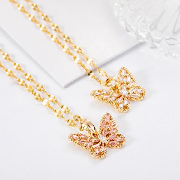 korean style shiny crystal butterfly pendant necklace titanium steel hollow chain necklaces for women female jewelery, Silver
korean style shiny crystal butterfly pendant necklace titanium steel hollow chain necklaces for women female jewelery, Silver