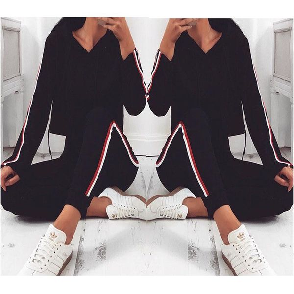 women's two piece pants ladies tracksuit set women suits side stripe hoodies crop sweatshirt & pencil 2pcs sets female sporting suit, White
women's two piece pants ladies tracksuit set women suits side stripe hoodies crop sweatshirt & pencil 2pcs sets female sporting suit, White