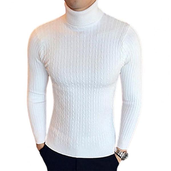 men pullover winter turtle neck long sleeve thick warm sweater slim twist knitwear elasticity clothing men's sweaters, White;black
men pullover winter turtle neck long sleeve thick warm sweater slim twist knitwear elasticity clothing men's sweaters, White;black