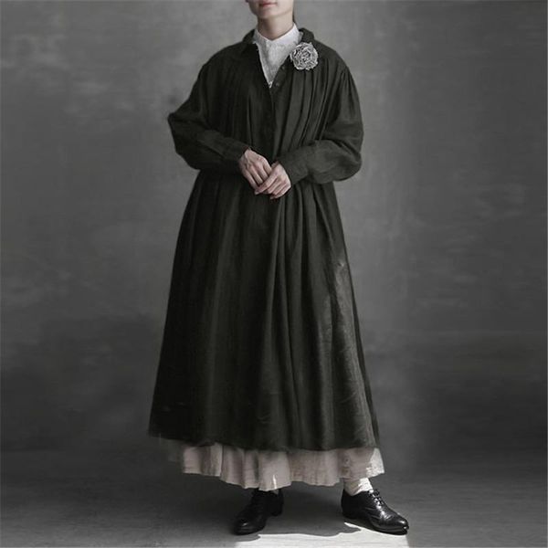 casual dresses japanese linen long robe women 2021 spring soldi color turn-down collar vintage dress, Black;gray
casual dresses japanese linen long robe women 2021 spring soldi color turn-down collar vintage dress, Black;gray