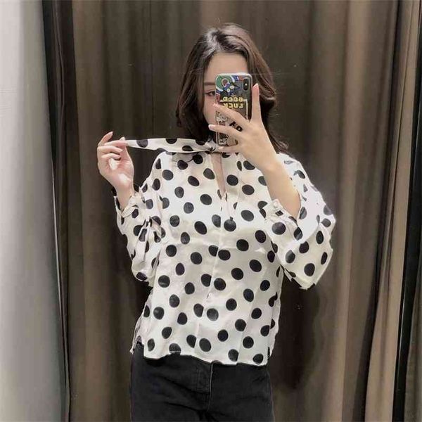 summer bow slim long polka dot printing single breasted button casual women shirt 210524, White
summer bow slim long polka dot printing single breasted button casual women shirt 210524, White