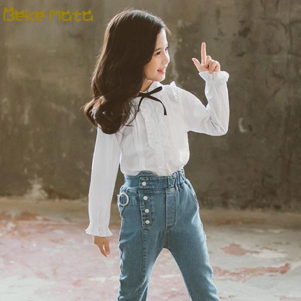 white blouse for girls 2021 spring kids long sleeve ruffle school uniform teenage girl children's shirts 4-13y, White;black
white blouse for girls 2021 spring kids long sleeve ruffle school uniform teenage girl children's shirts 4-13y, White;black