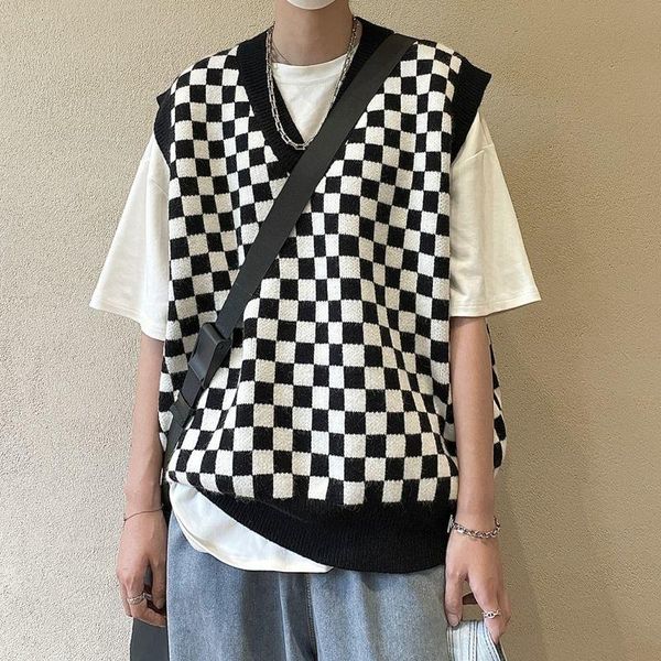men's vests 2021 v-neck knitted long sleeves wool sweater vest plaid printing keep warm sleeveless knitting blue/black/grey pullover, Black;white
men's vests 2021 v-neck knitted long sleeves wool sweater vest plaid printing keep warm sleeveless knitting blue/black/grey pullover, Black;white