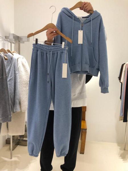 south korea dongdaemun spring 2021 women's fashion small hooded hoodie casual elastic waist pants suit two piece, White
south korea dongdaemun spring 2021 women's fashion small hooded hoodie casual elastic waist pants suit two piece, White