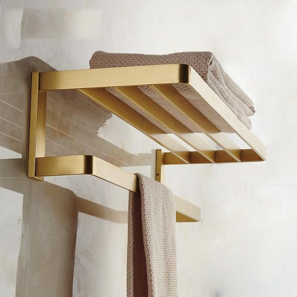 towel racks brass gold bathroom hardware set double layer bath rack toilet room storage accessories
towel racks brass gold bathroom hardware set double layer bath rack toilet room storage accessories