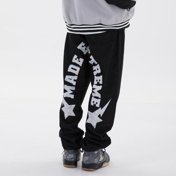 men's jeans brand vintage retro metal style reflective patchwork pants punk goth mens denim gothic trouser hip hop streetwear jean, Blue
men's jeans brand vintage retro metal style reflective patchwork pants punk goth mens denim gothic trouser hip hop streetwear jean, Blue