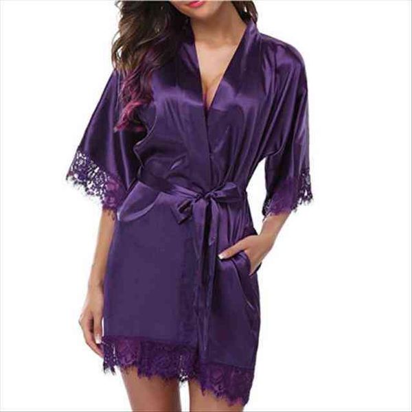 fashion bathrobes satin robe nightgown women sleepwear pajamas lingerie night mini dress lace halt sleeve, Black;red
fashion bathrobes satin robe nightgown women sleepwear pajamas lingerie night mini dress lace halt sleeve, Black;red