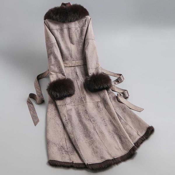 women's fur & faux 2021 arrival super big collar with belt long style thick warm coat sleeve luxury genuine leather, Black
women's fur & faux 2021 arrival super big collar with belt long style thick warm coat sleeve luxury genuine leather, Black