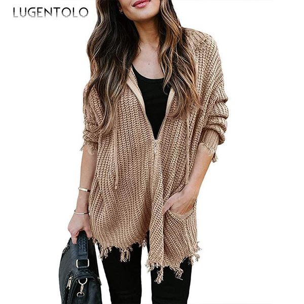 women's knits & tees women cardigan sweater hooded autumn casual loose zipper solid pocket tassel midi lugentolo, White
women's knits & tees women cardigan sweater hooded autumn casual loose zipper solid pocket tassel midi lugentolo, White
