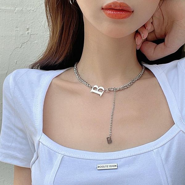 pendant necklaces european and american letter b necklace ladies hip hop cold wind clavicle chain simple decoration trend jewelry wholesale, Silver
pendant necklaces european and american letter b necklace ladies hip hop cold wind clavicle chain simple decoration trend jewelry wholesale, Silver