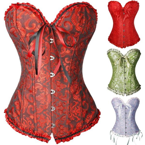 women's tanks & camis overbust corset lace plus size erotic zip floral women bustier lingerie brocade victorian fashion drop, White
women's tanks & camis overbust corset lace plus size erotic zip floral women bustier lingerie brocade victorian fashion drop, White
