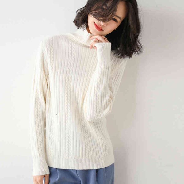 women's sweaters female sweater with a turtleneck, loose knitted wool plus size spring and autumn rhpi, White;black
women's sweaters female sweater with a turtleneck, loose knitted wool plus size spring and autumn rhpi, White;black