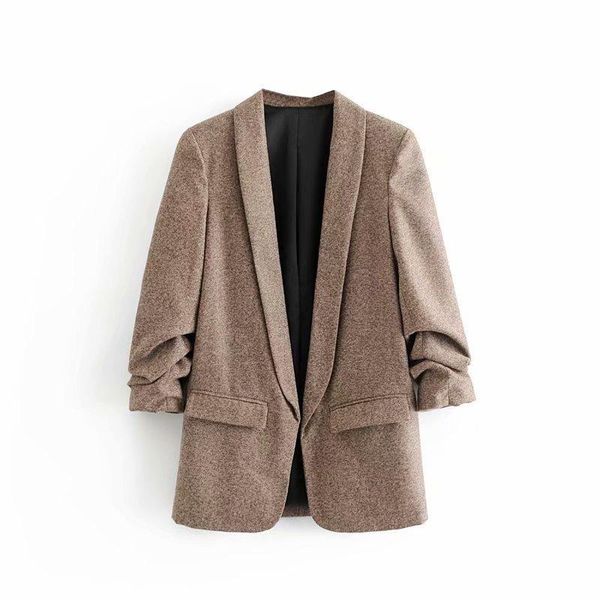 women's suits & blazers western style casual suit with pleated sleeves and buttonless jackets are the fall look, White;black
women's suits & blazers western style casual suit with pleated sleeves and buttonless jackets are the fall look, White;black