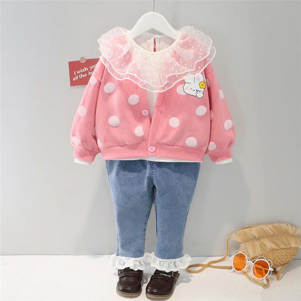 clothing sets hylkidhuose 2021 autumn baby girls kids outfit cartoon lace coats t shirt pants children sportswear infant clothes, White
clothing sets hylkidhuose 2021 autumn baby girls kids outfit cartoon lace coats t shirt pants children sportswear infant clothes, White