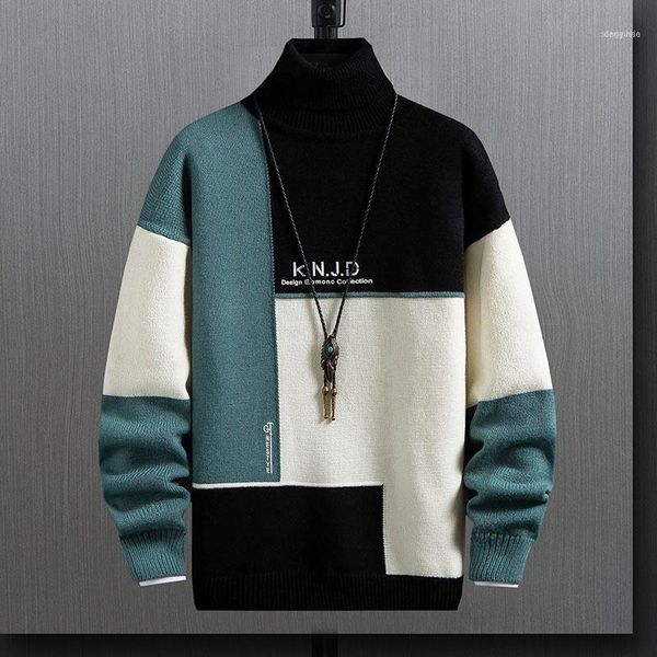 men's sweaters winter turtleneck sweater men clothes thick warm male pullover jumpers fashion stitching contrast mens christmas sweater, White;black
men's sweaters winter turtleneck sweater men clothes thick warm male pullover jumpers fashion stitching contrast mens christmas sweater, White;black