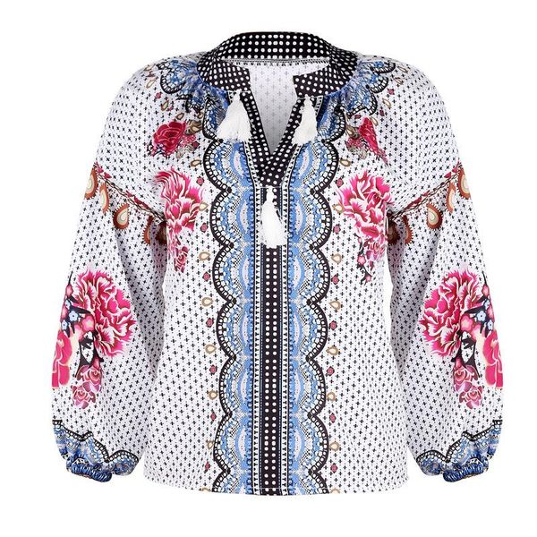 ladies'loose printed lantern sleeve shirts indie folk long o-neck women blouse print red white blue flower women's blouses &
ladies'loose printed lantern sleeve shirts indie folk long o-neck women blouse print red white blue flower women's blouses &