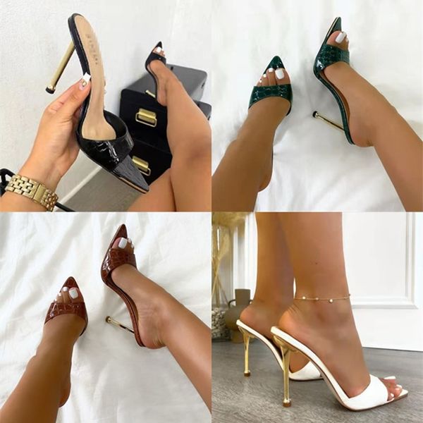 women plus size slippers summer shoes high heels solid color pu patent leather cone stiletto heel scuffs pointed toes convenient plain weddi, Black
women plus size slippers summer shoes high heels solid color pu patent leather cone stiletto heel scuffs pointed toes convenient plain weddi, Black
