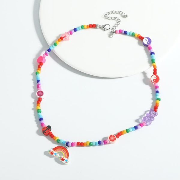 chokers cute multicolor seed beads handmade flower rainbow jellies pendant necklace for women girls sweet xmas gift, Golden;silver
chokers cute multicolor seed beads handmade flower rainbow jellies pendant necklace for women girls sweet xmas gift, Golden;silver