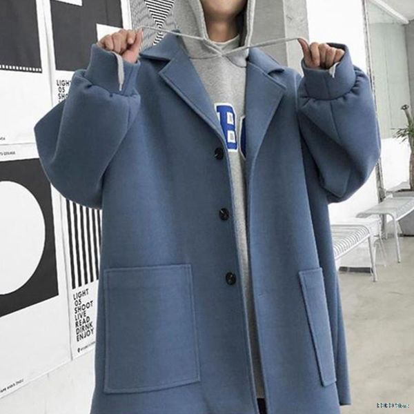 men's wool & blends oversized men korean solid winter coat 2021 male black harajuku trench flannel button jackets and coats
men's wool & blends oversized men korean solid winter coat 2021 male black harajuku trench flannel button jackets and coats