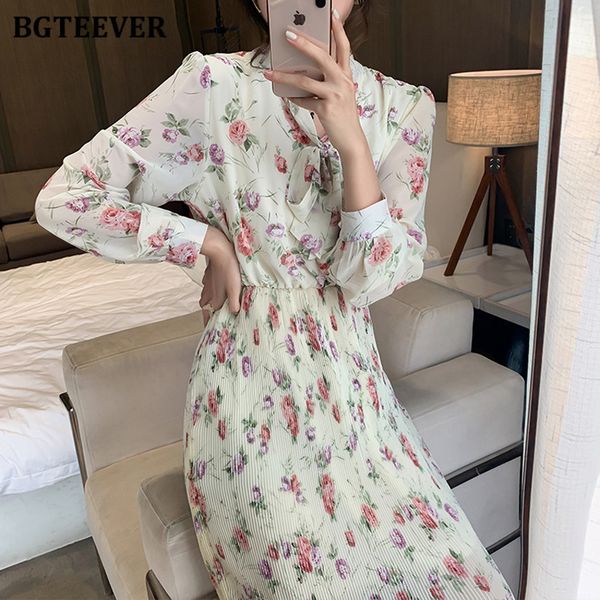 dresses summer bow neck floral print women a-line long sleeve female dress elegant elastic waist chiffon vestidos femme ftmx, Black;gray
dresses summer bow neck floral print women a-line long sleeve female dress elegant elastic waist chiffon vestidos femme ftmx, Black;gray