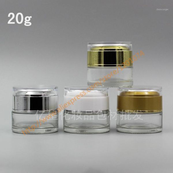 20g clear glass cream jar with shiny silver/white/gold/matte gold acrylic cover, 20 gram cosmetic jar,for sample/eye
20g clear glass cream jar with shiny silver/white/gold/matte gold acrylic cover, 20 gram cosmetic jar,for sample/eye