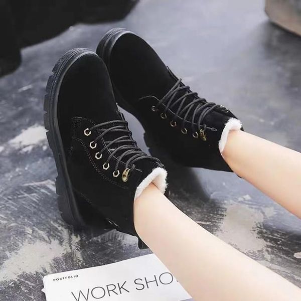 boots versatile women's solid color winter ticken cotton shoes female warm plush mid tube snow women flat 2021, Black
boots versatile women's solid color winter ticken cotton shoes female warm plush mid tube snow women flat 2021, Black