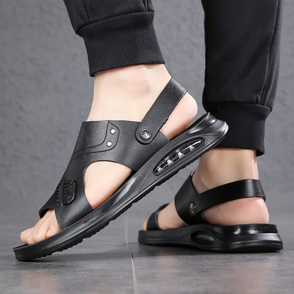 slippers sandal man summer new leather sandals and dual-purpose non-slip casual shoes wear soft-soled beach men's 1sq8, Black
slippers sandal man summer new leather sandals and dual-purpose non-slip casual shoes wear soft-soled beach men's 1sq8, Black