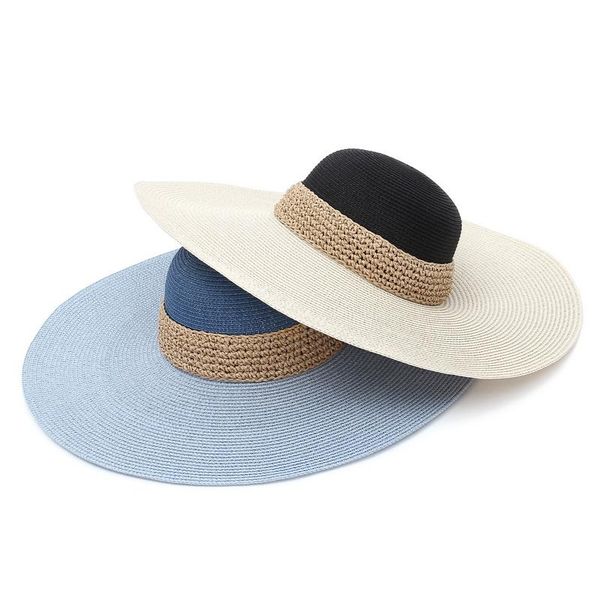 wide brim hats 2021 fashion black white paper hat different color summer sun beautiful women straw beach large brimmed, Blue;gray
wide brim hats 2021 fashion black white paper hat different color summer sun beautiful women straw beach large brimmed, Blue;gray