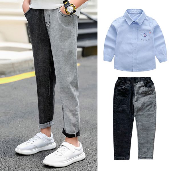 spring clothes sets shirt jeans suits 3-11 years 2pcs long sleeves kids shirts clothing outfit child wear, White
spring clothes sets shirt jeans suits 3-11 years 2pcs long sleeves kids shirts clothing outfit child wear, White