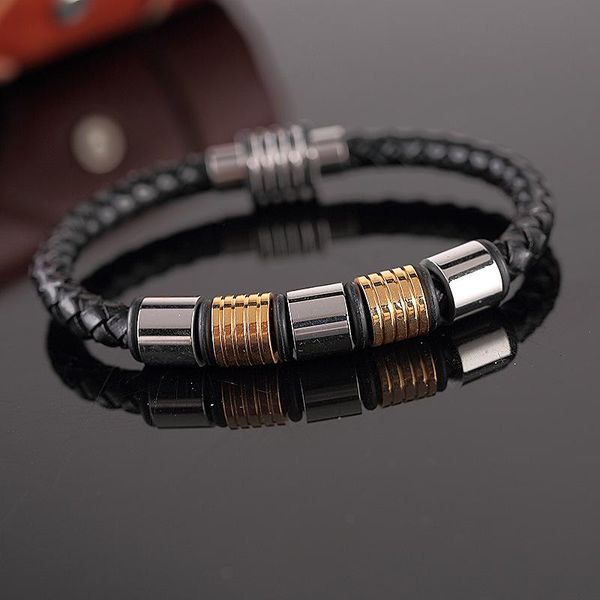 charm bracelets megin d punk simple personality genuine leather stainless steel for men women couple friend fashion gift jewelry, Golden;silver
charm bracelets megin d punk simple personality genuine leather stainless steel for men women couple friend fashion gift jewelry, Golden;silver