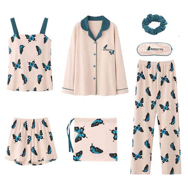 sleepwear butterfly print cotton women's 7 pieces pajamas sets with chest pad spring autumn sleepwear female homewear wig2 wudb, Black;red
sleepwear butterfly print cotton women's 7 pieces pajamas sets with chest pad spring autumn sleepwear female homewear wig2 wudb, Black;red