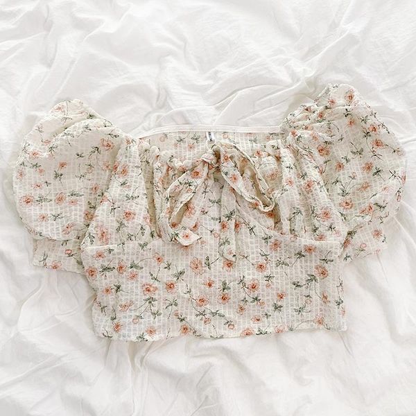 women's blouses & shirts floral chiffon shirt slash neck strapless slim short women, White
women's blouses & shirts floral chiffon shirt slash neck strapless slim short women, White